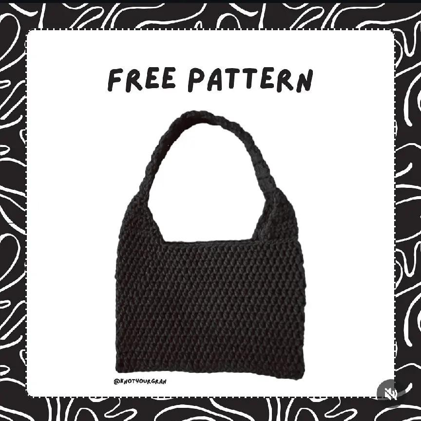 Free Crochet Pattern: Simple Black Tote Bag with Instructions