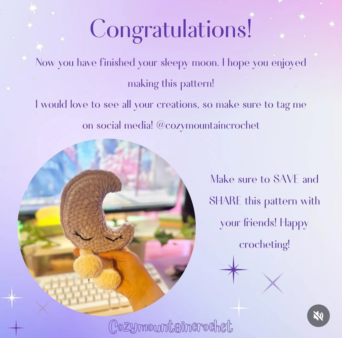Free Crochet Pattern: Sleepy Moon Desk Buddy Amigurumi