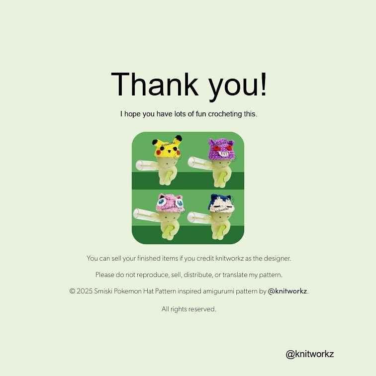 Free Crochet Pattern: Snorlax Hat for Smiski Doll by Knitworkz