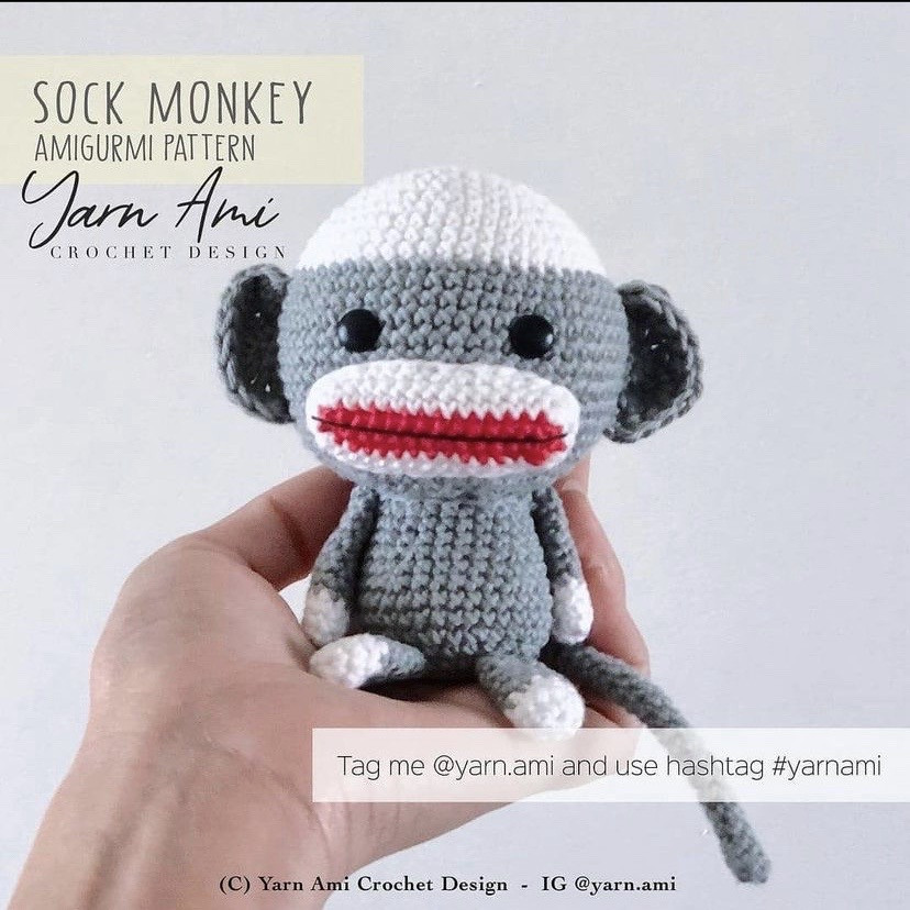 Free Crochet Pattern: Sock Monkey Amigurumi Doll