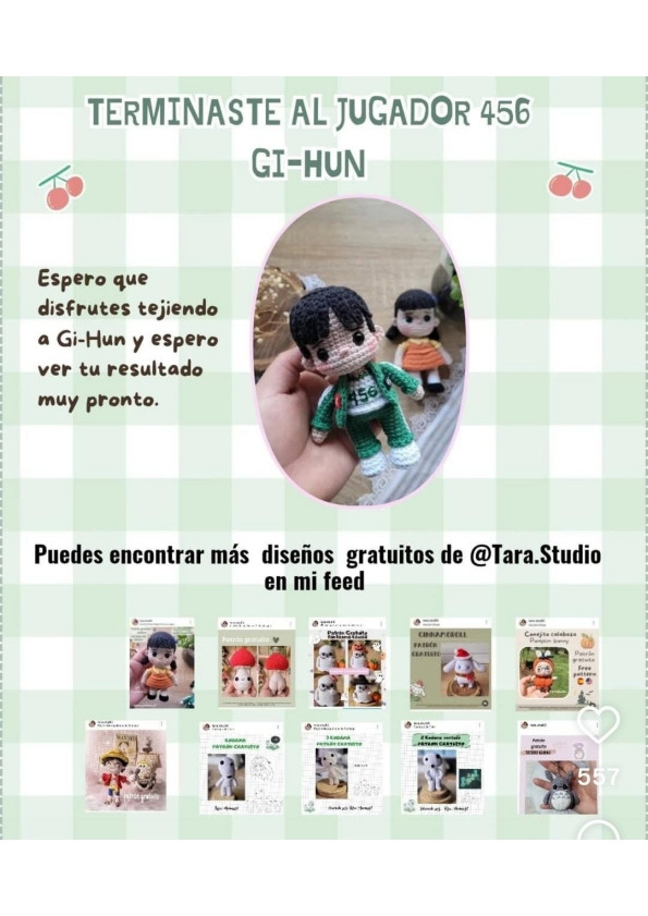 Free Crochet Pattern: Squid Game Player 456 Gi-Hun Doll