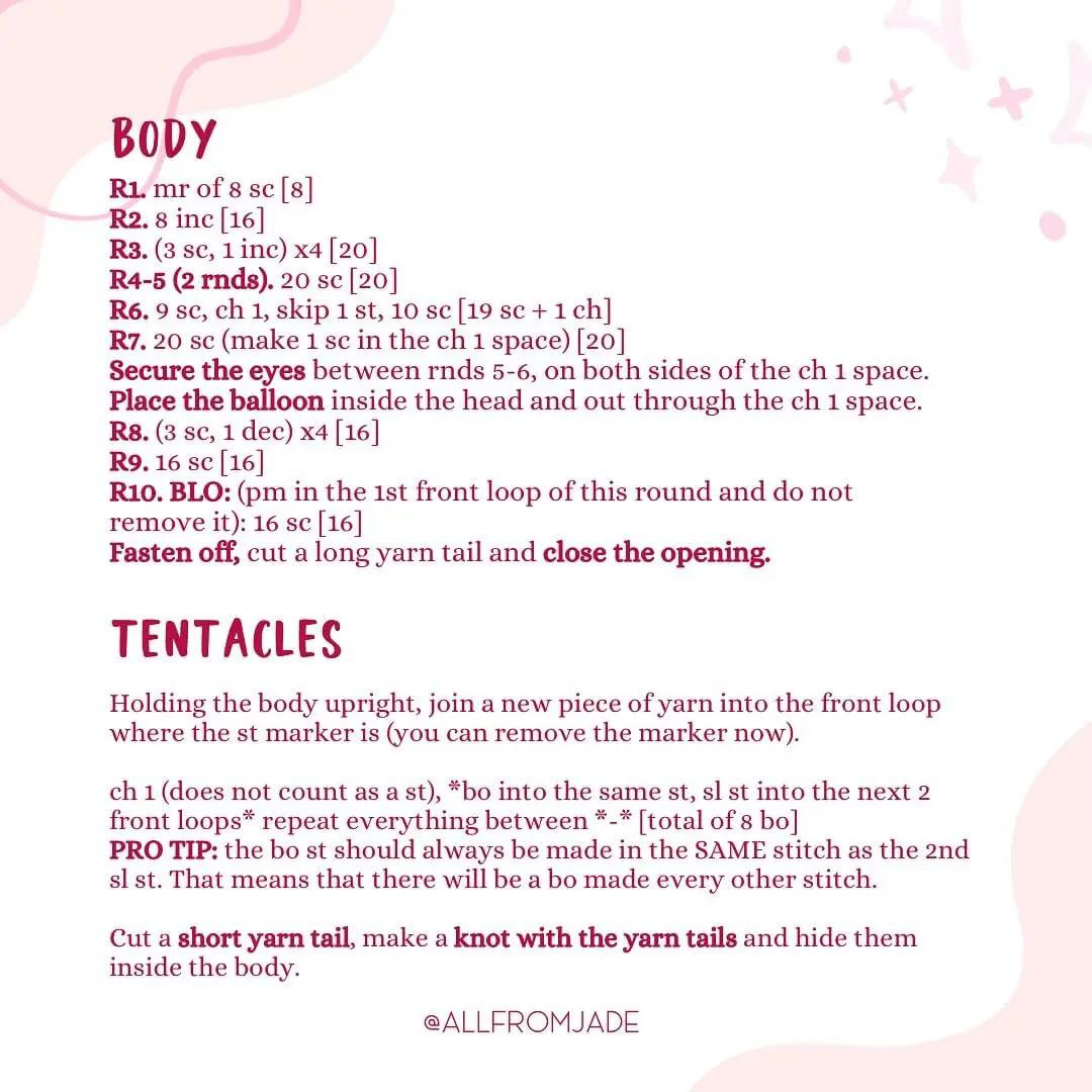Free Crochet Pattern: Squishy Bubble Octopus Amigurumi