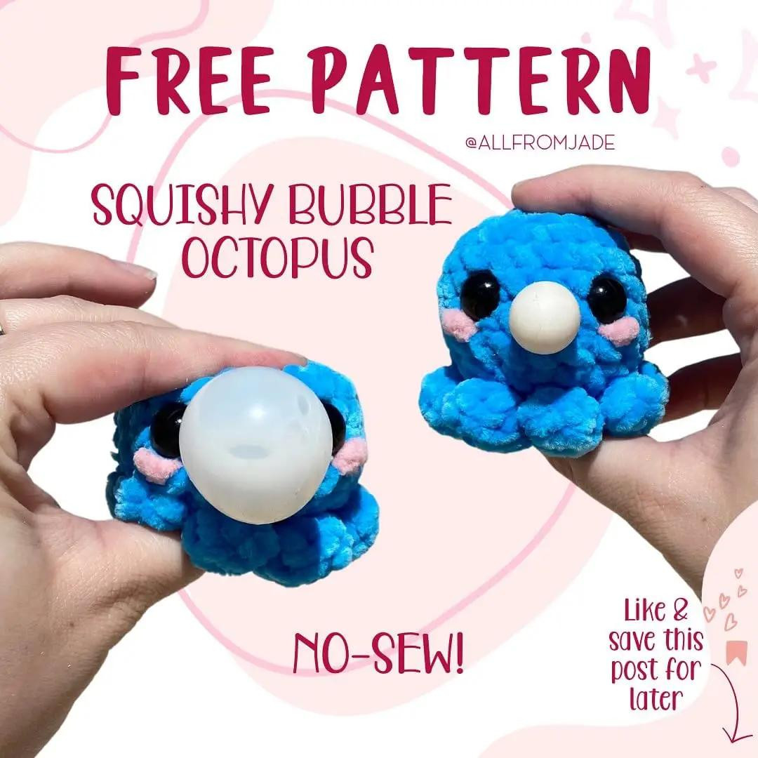 Free Crochet Pattern: Squishy Bubble Octopus Amigurumi