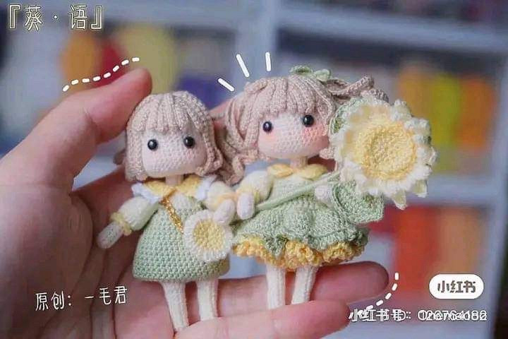 Free Crochet Pattern: Sunflower Language Doll with Detailed Chart