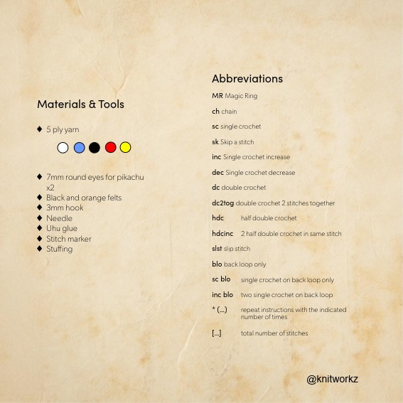 Free Crochet Pattern Trafalgar Law x Pikachu Amigurumi Doll