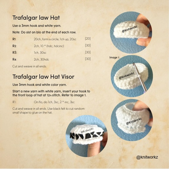 Free Crochet Pattern Trafalgar Law x Pikachu Amigurumi Doll