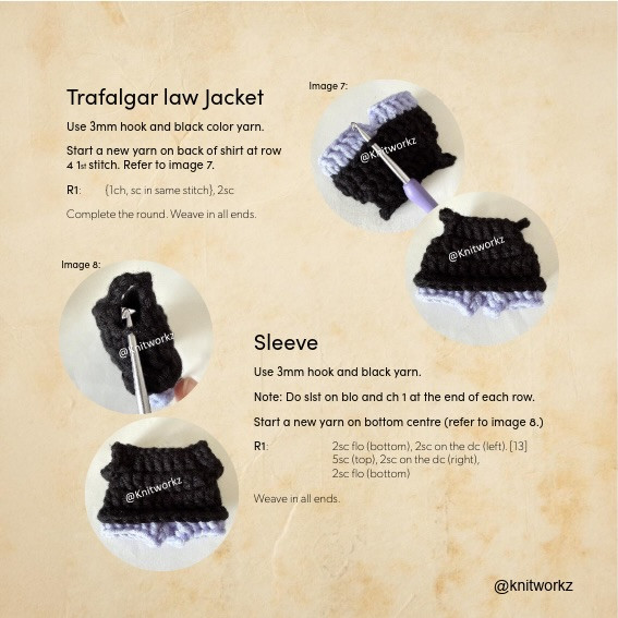 Free Crochet Pattern Trafalgar Law x Pikachu Amigurumi Doll