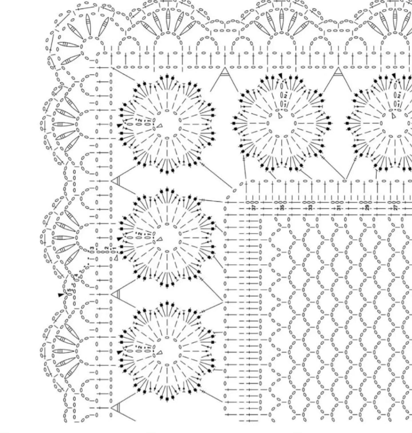 Free Crochet Patterns for White Lace Table Runners and Square Doilies with Detailed Charts