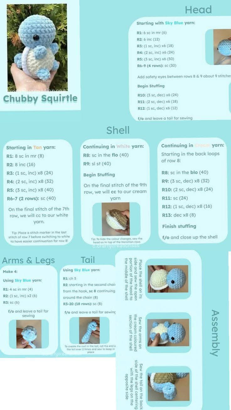 Free Crochet Patterns: Jellyfish, Turtle & Pink Dog Amigurumi