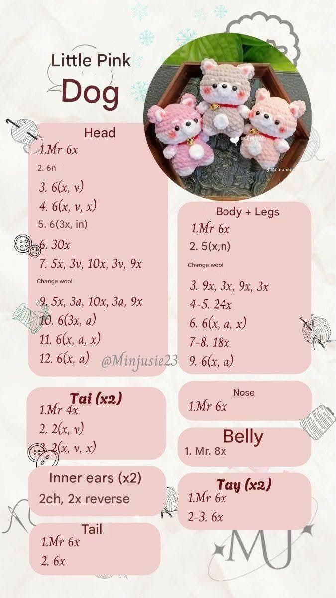 Free Crochet Patterns: Jellyfish, Turtle & Pink Dog Amigurumi