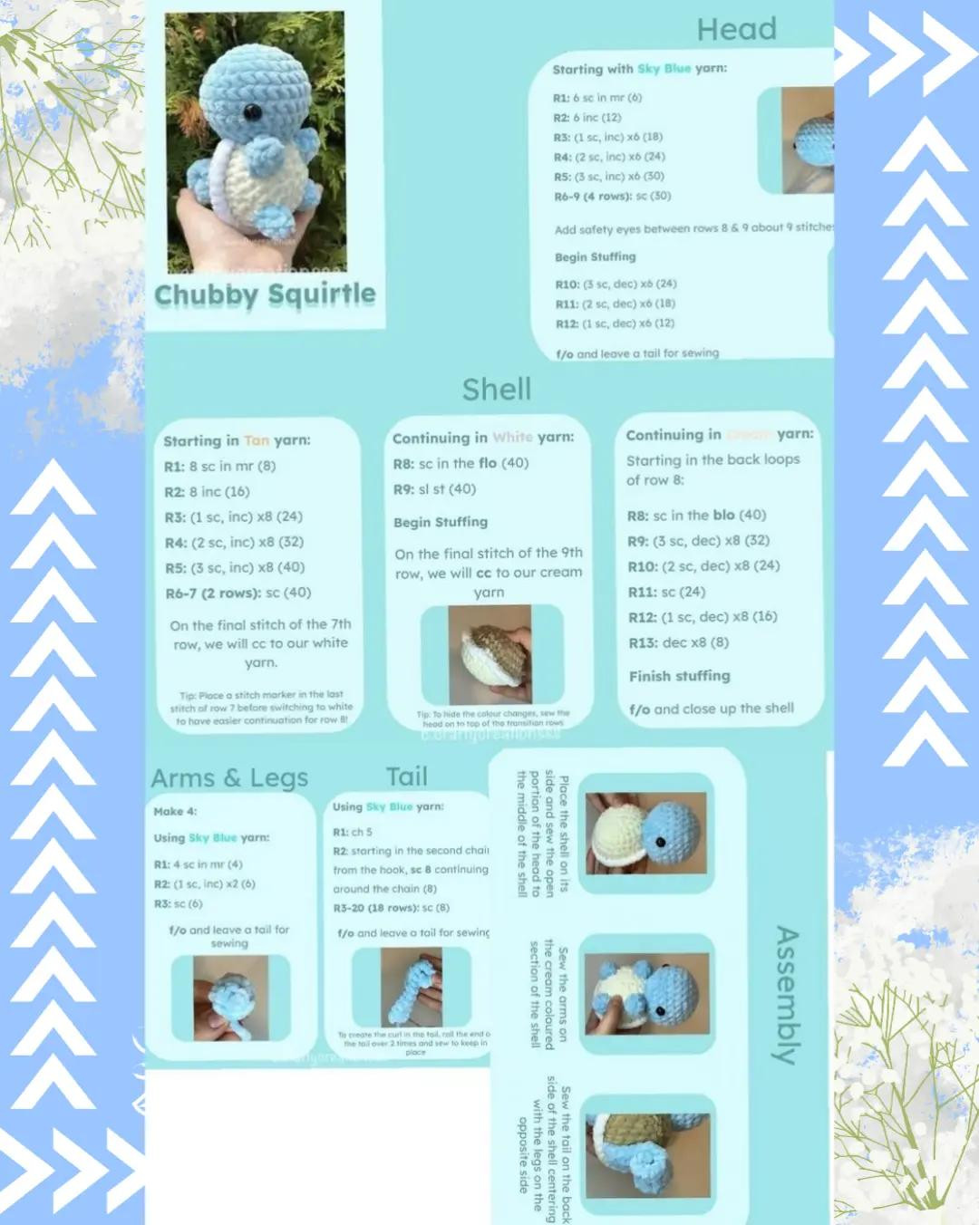 Free Crochet Patterns: Penguin, Budgie, Shark Onesie, Water Dragon & Flower