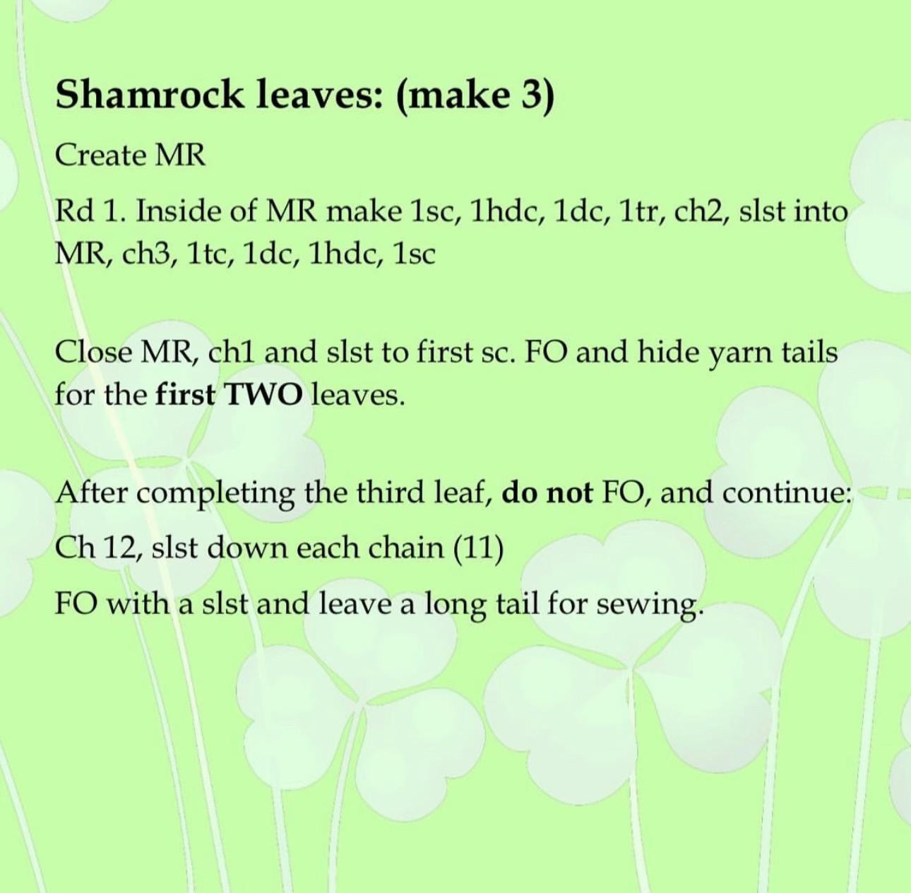 Free Crochet Shamrock Pattern Tutorial