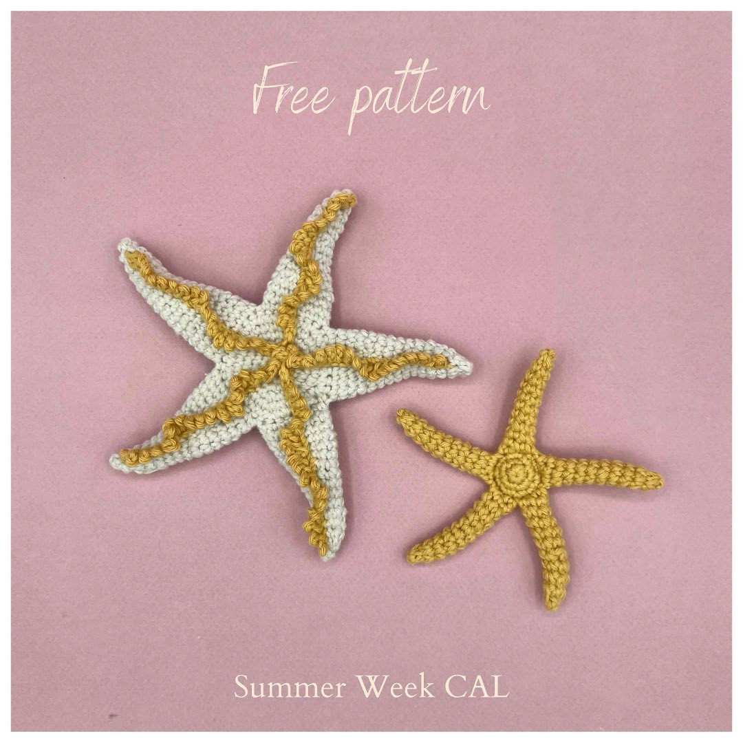 Free Crochet Starfish Pattern: Summer Week CAL Day 3 - Big & Small Sizes in English and French