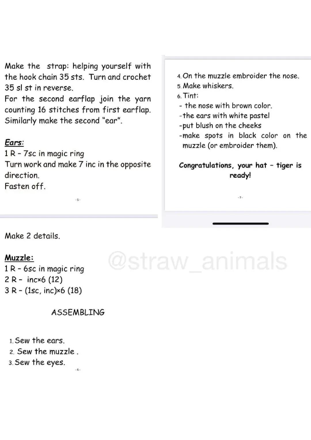 Free Crochet Tiger Hat Pattern