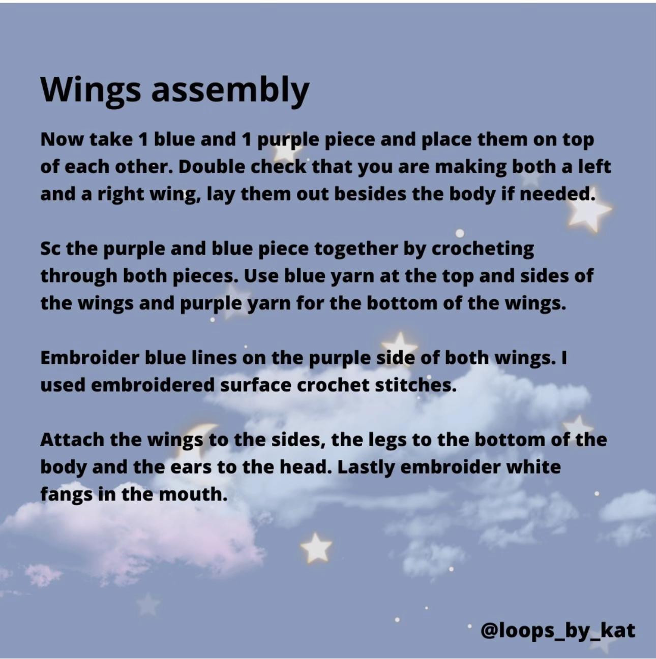 Free Crochet Zubat Pattern: Blue and Purple Bat Doll Amigurumi Tutorial