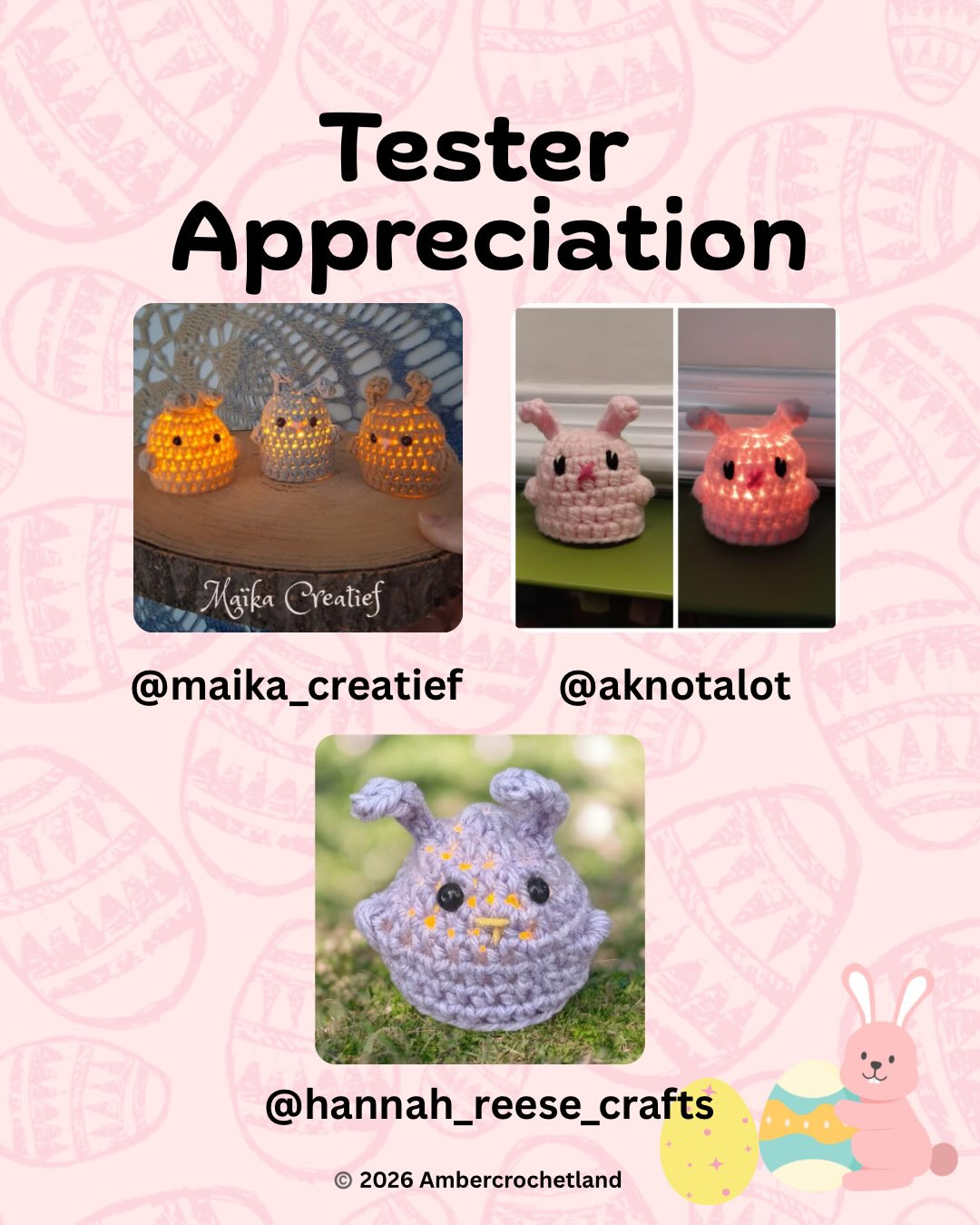 Free Easter Bunny LED Tea Light Cover Crochet Pattern (48 Hours Only)