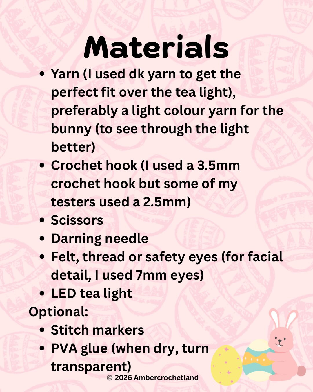 Free Easter Bunny LED Tea Light Cover Crochet Pattern (48 Hours Only)