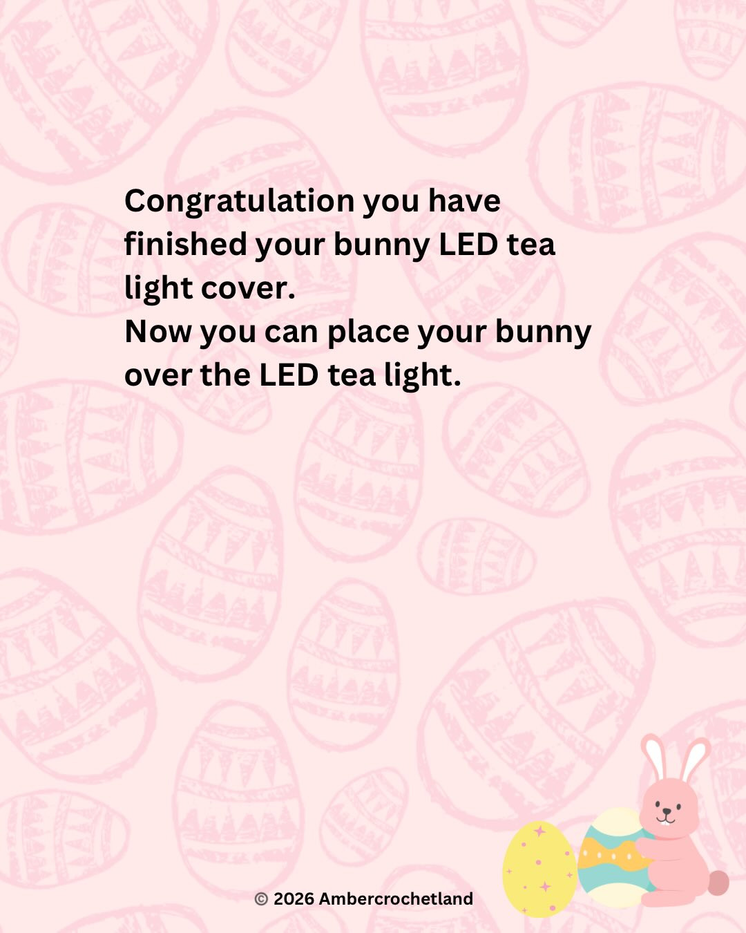 Free Easter Bunny LED Tea Light Cover Crochet Pattern (48 Hours Only)