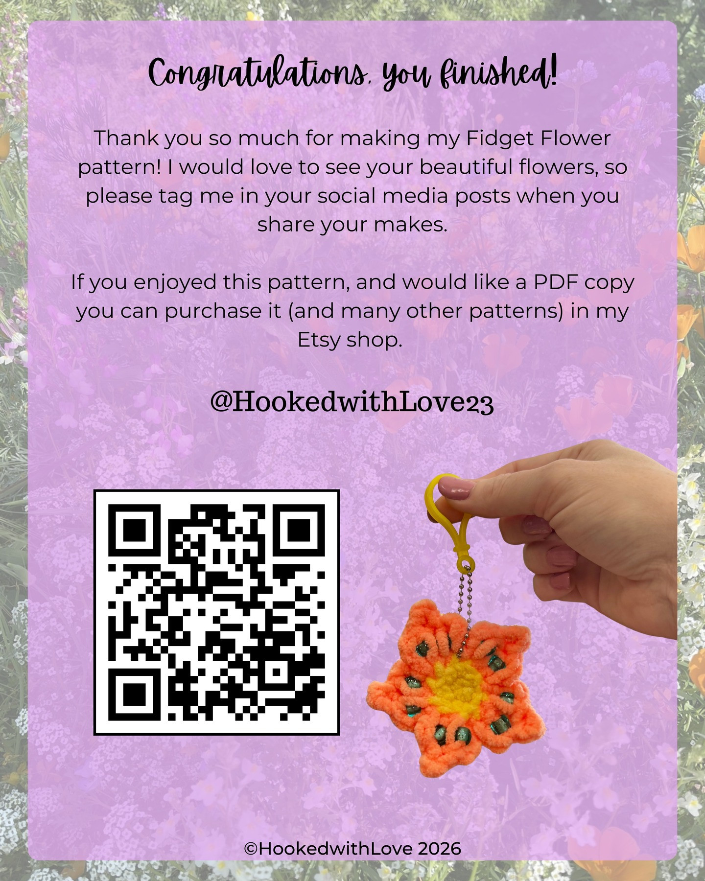 Free Fidget Flower Crochet Pattern with Pony Beads