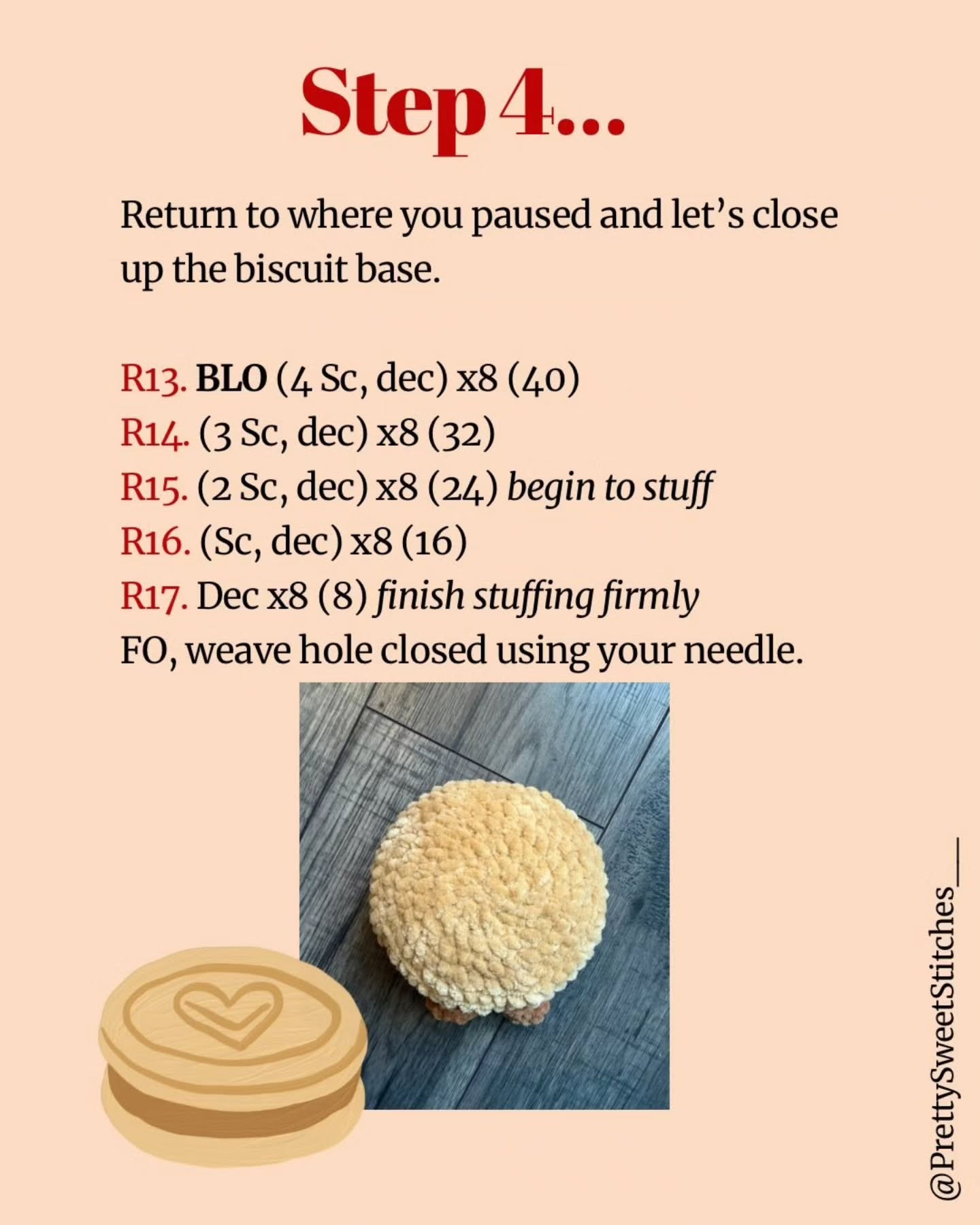 Free Jammie Dodger Crochet Pattern by PrettySweetStitches