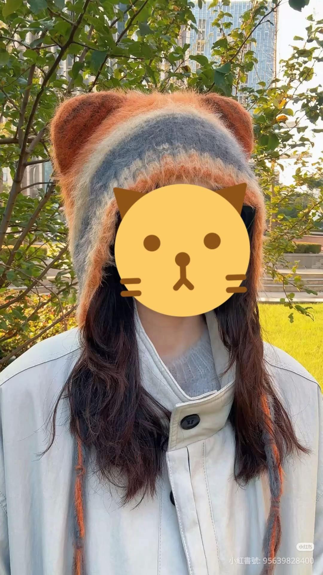 Free Knitting Pattern for Cute Bear Ears Hat with Stripes