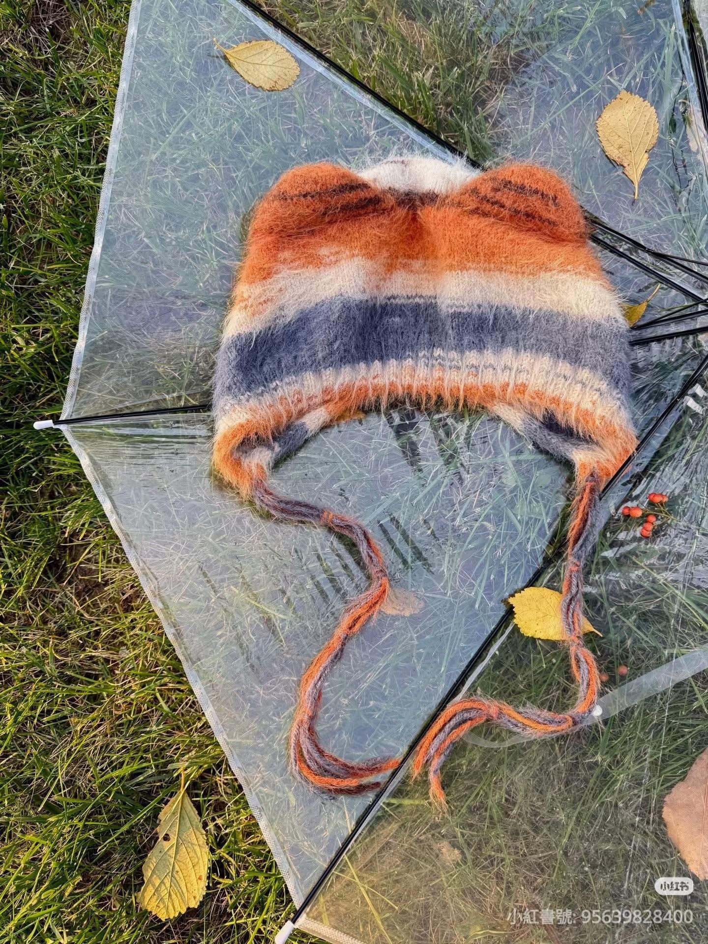 Free Knitting Pattern for Cute Bear Ears Hat with Stripes