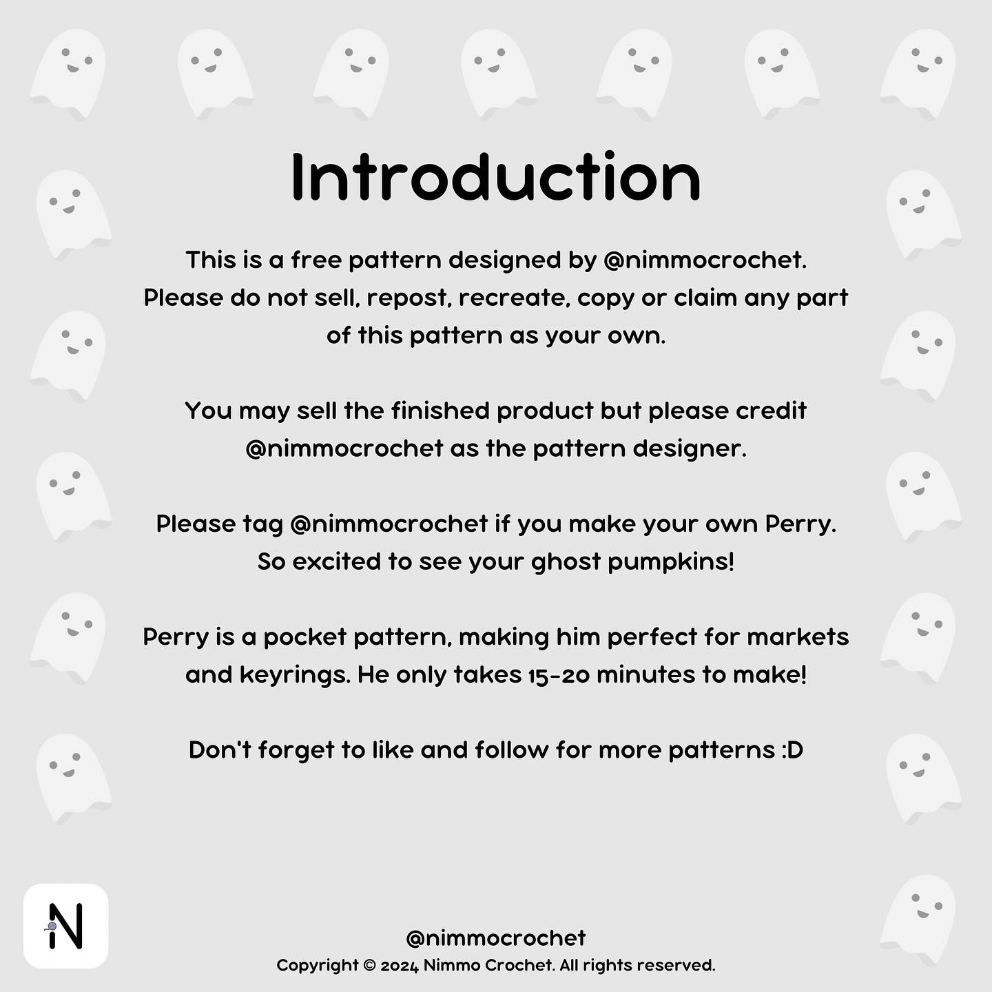 Free No-Sew Perry the Ghost Pumpkin Crochet Pattern