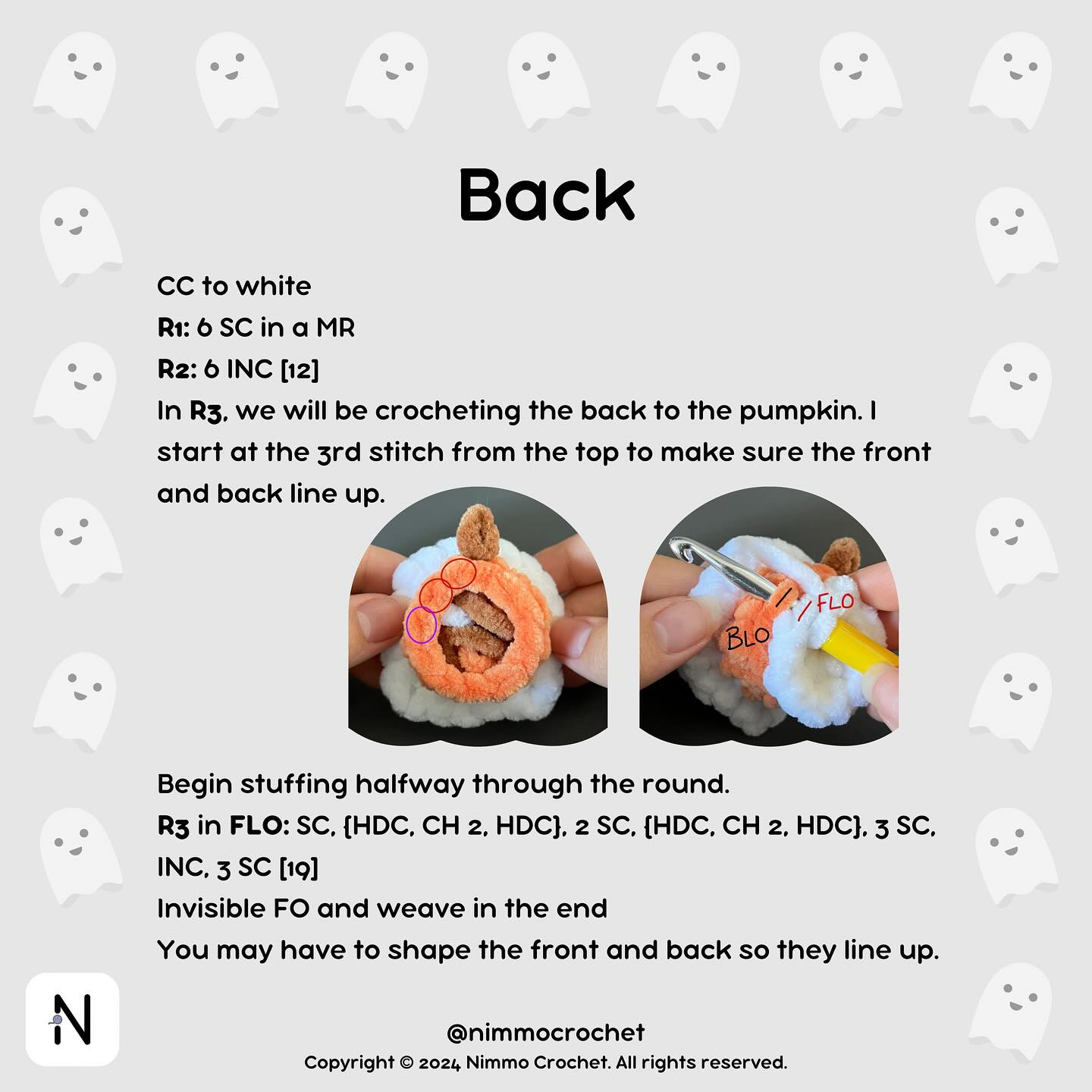 Free No-Sew Perry the Ghost Pumpkin Crochet Pattern