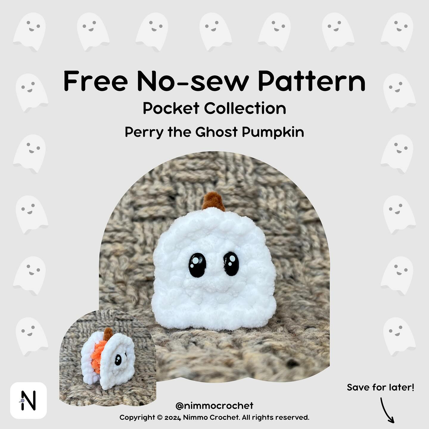 Free No-Sew Perry the Ghost Pumpkin Crochet Pattern