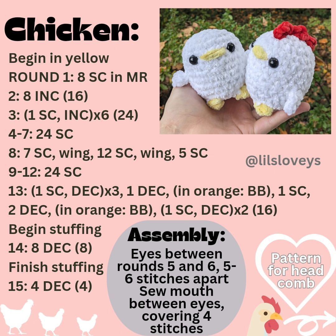 Free Pattern: 4 in 1 No Sew Amigurumi Birds (Penguin, Chick, Chicken)