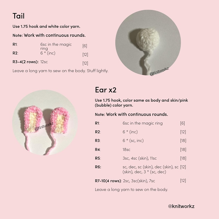 Free Pattern and YouTube Tutorials for Crybaby x Power Puff Girls Bunny Amigurumi Doll