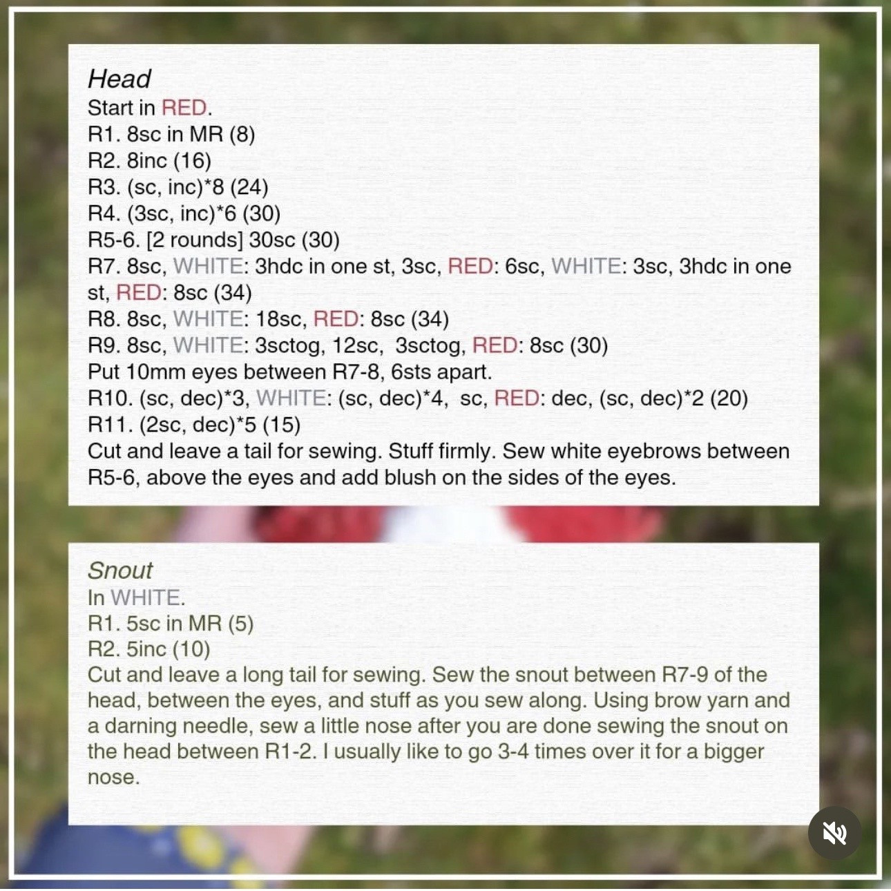 Free Pattern Crochet Amigurumi Red Panda Doll