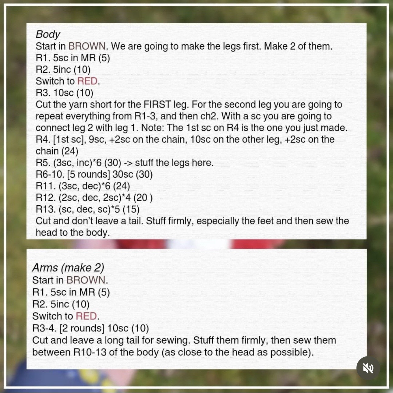 Free Pattern Crochet Amigurumi Red Panda Doll