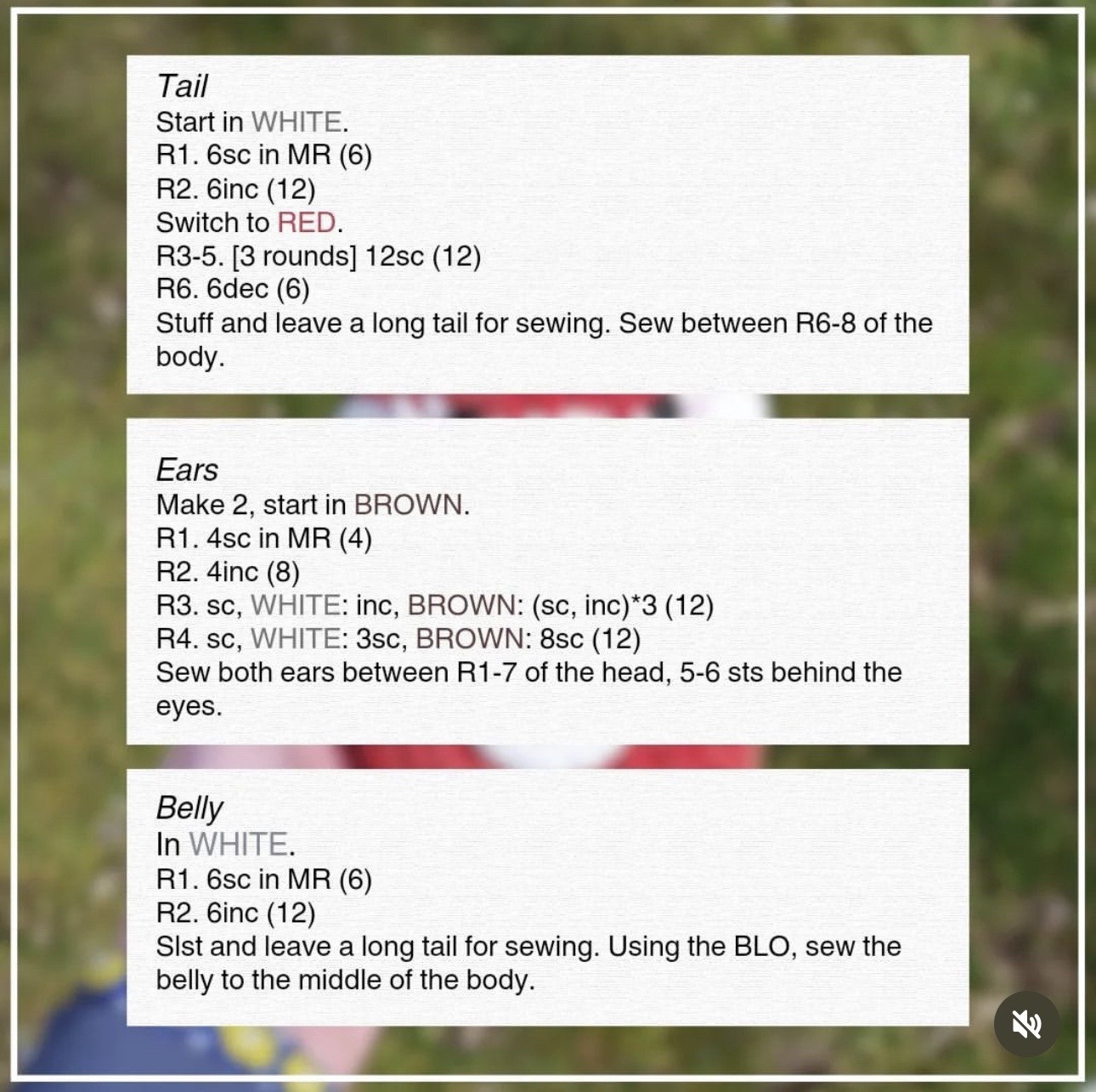 Free Pattern Crochet Amigurumi Red Panda Doll