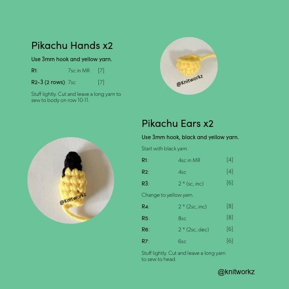 Free Pattern: Leafon Poncho with Pikachu Amigurumi Crochet Tutorial