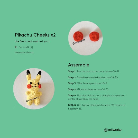 Free Pattern: Leafon Poncho with Pikachu Amigurumi Crochet Tutorial