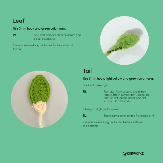 Free Pattern: Leafon Poncho with Pikachu Amigurumi Crochet Tutorial