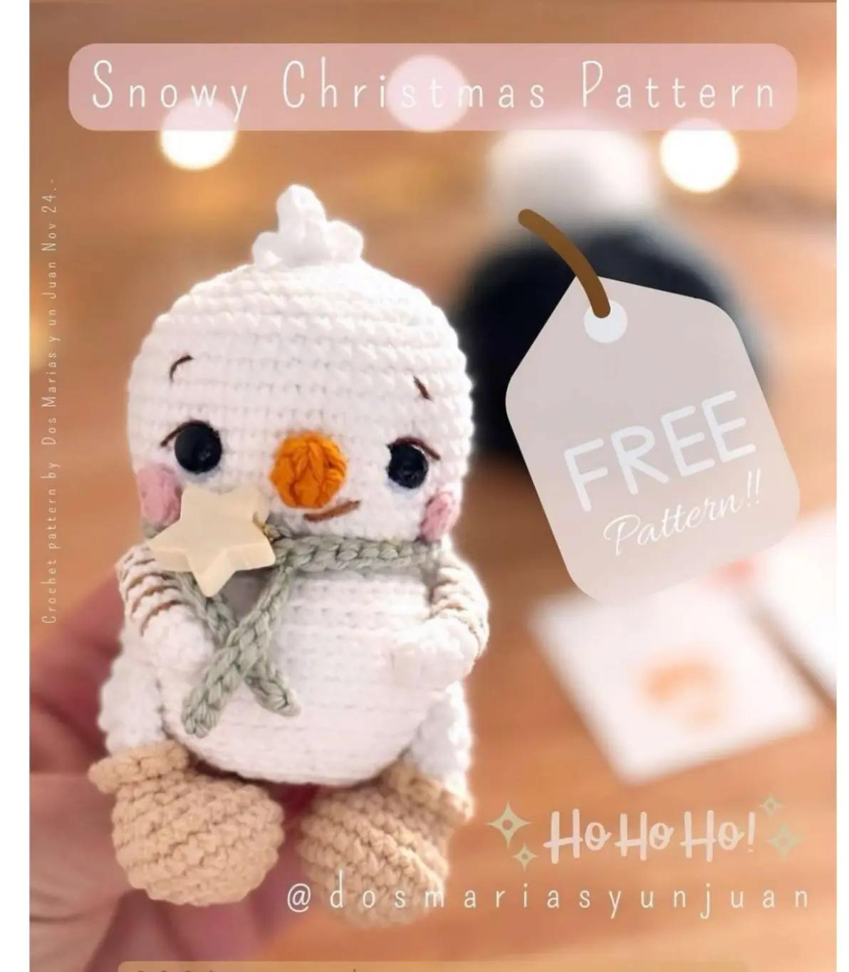 Free Snowy Christmas Crochet Pattern: Cute Amigurumi Doll