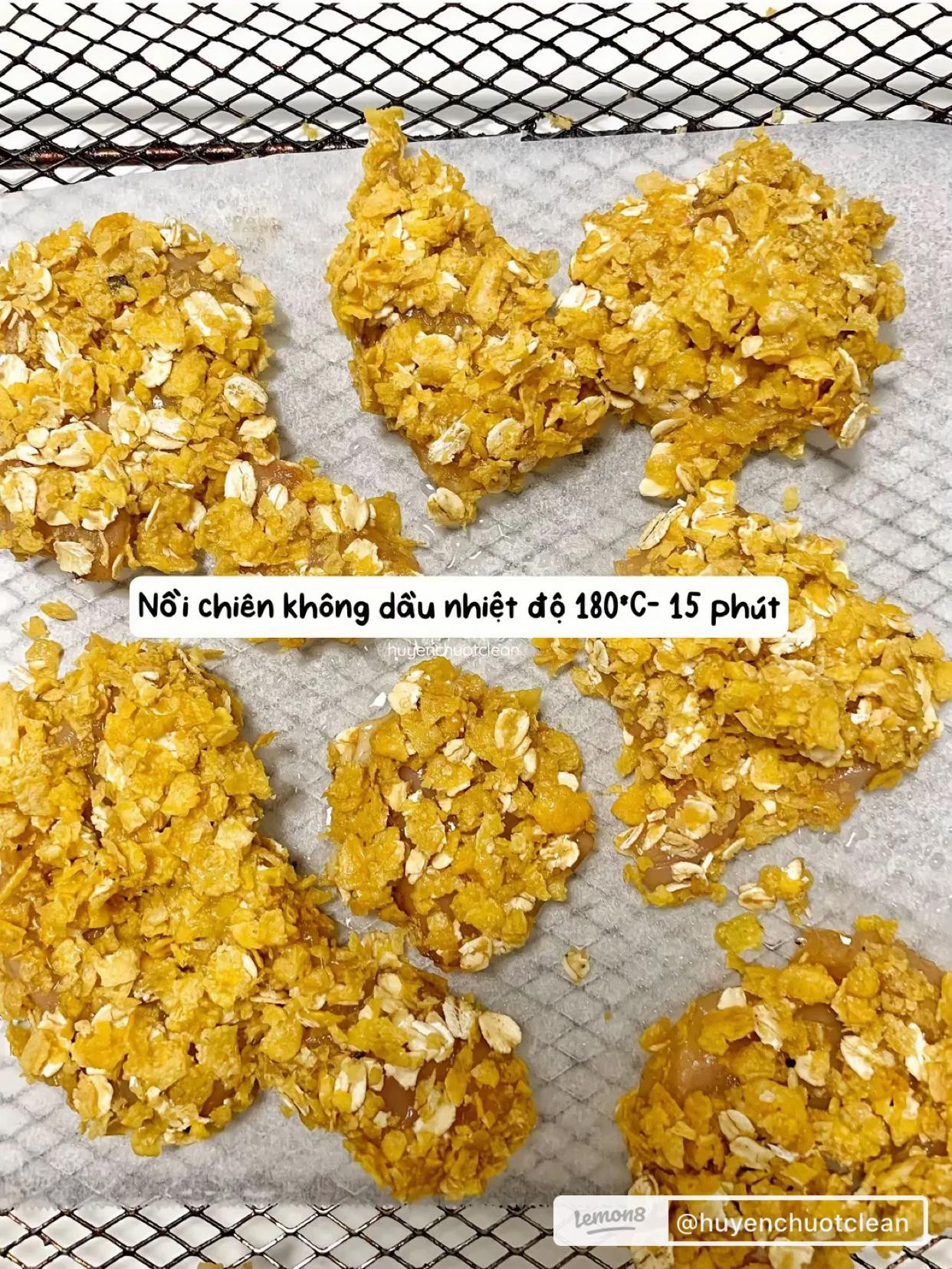 Gà rán healthy yến mạch ngũ cốc ngô giòn tan chỉ 15 phút