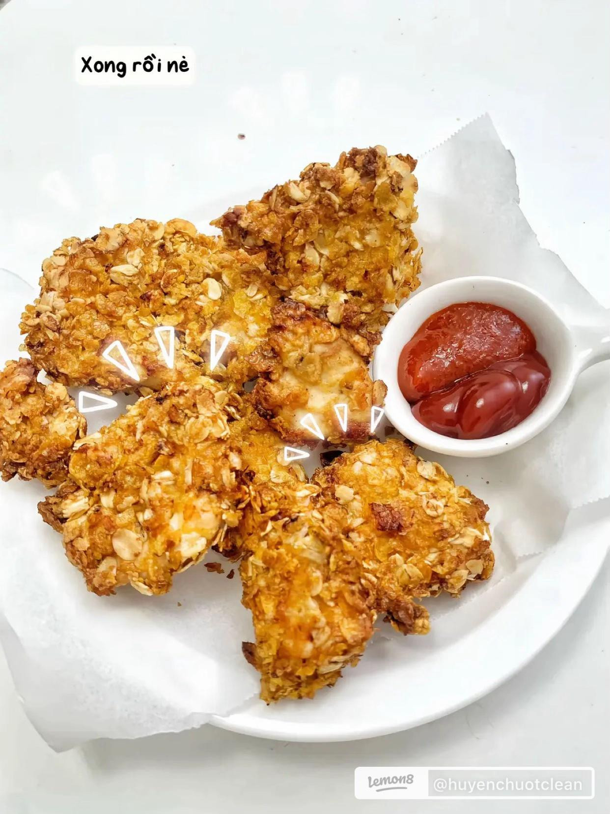 Gà rán healthy yến mạch ngũ cốc ngô giòn tan chỉ 15 phút