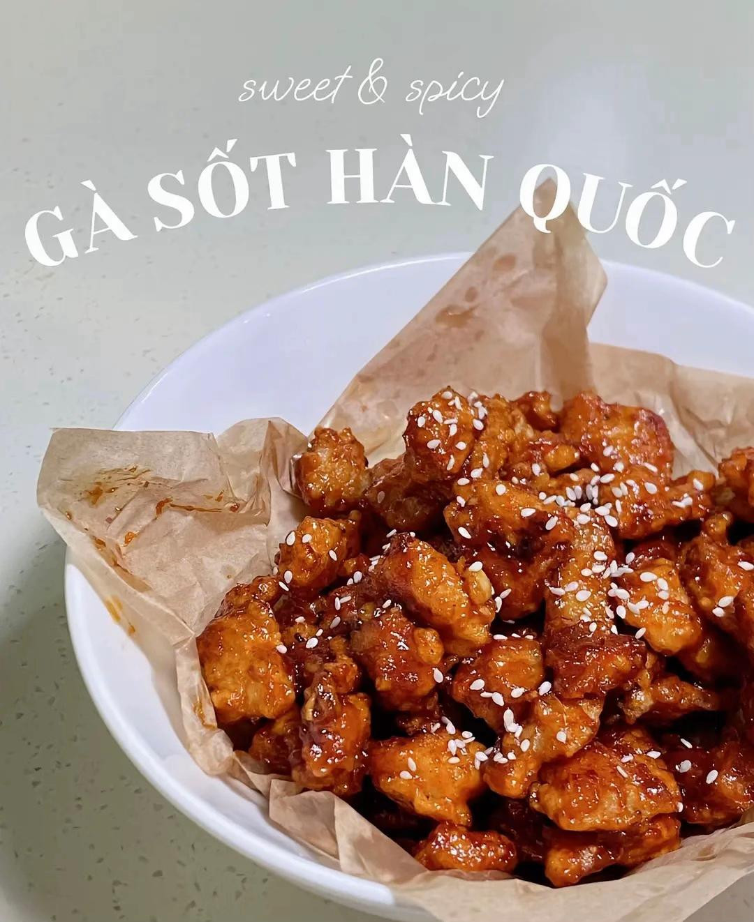 Gà sốt Hàn Quốc cay ngọt giòn tan