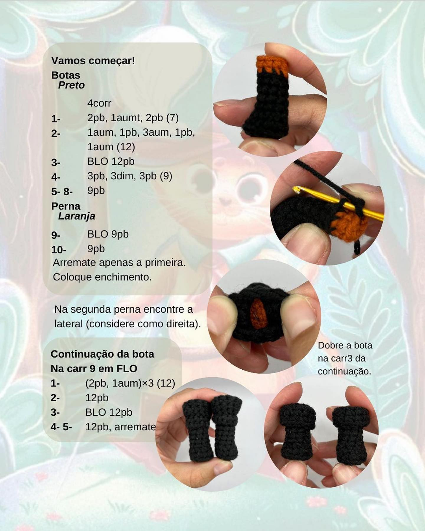 Gato de botas padrão gratuito amigurumi