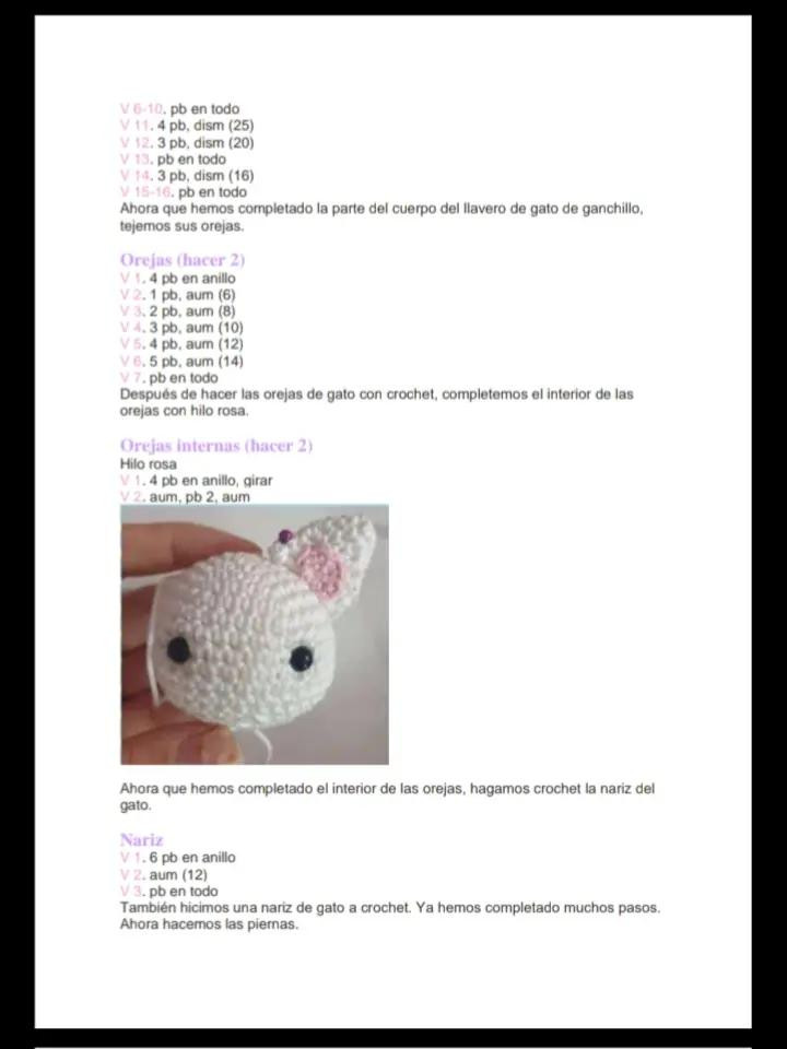 Gato y Rosquilla PDF Amigurumi Patrón Gratis
