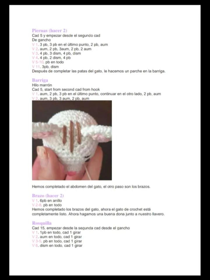 Gato y Rosquilla PDF Amigurumi Patrón Gratis