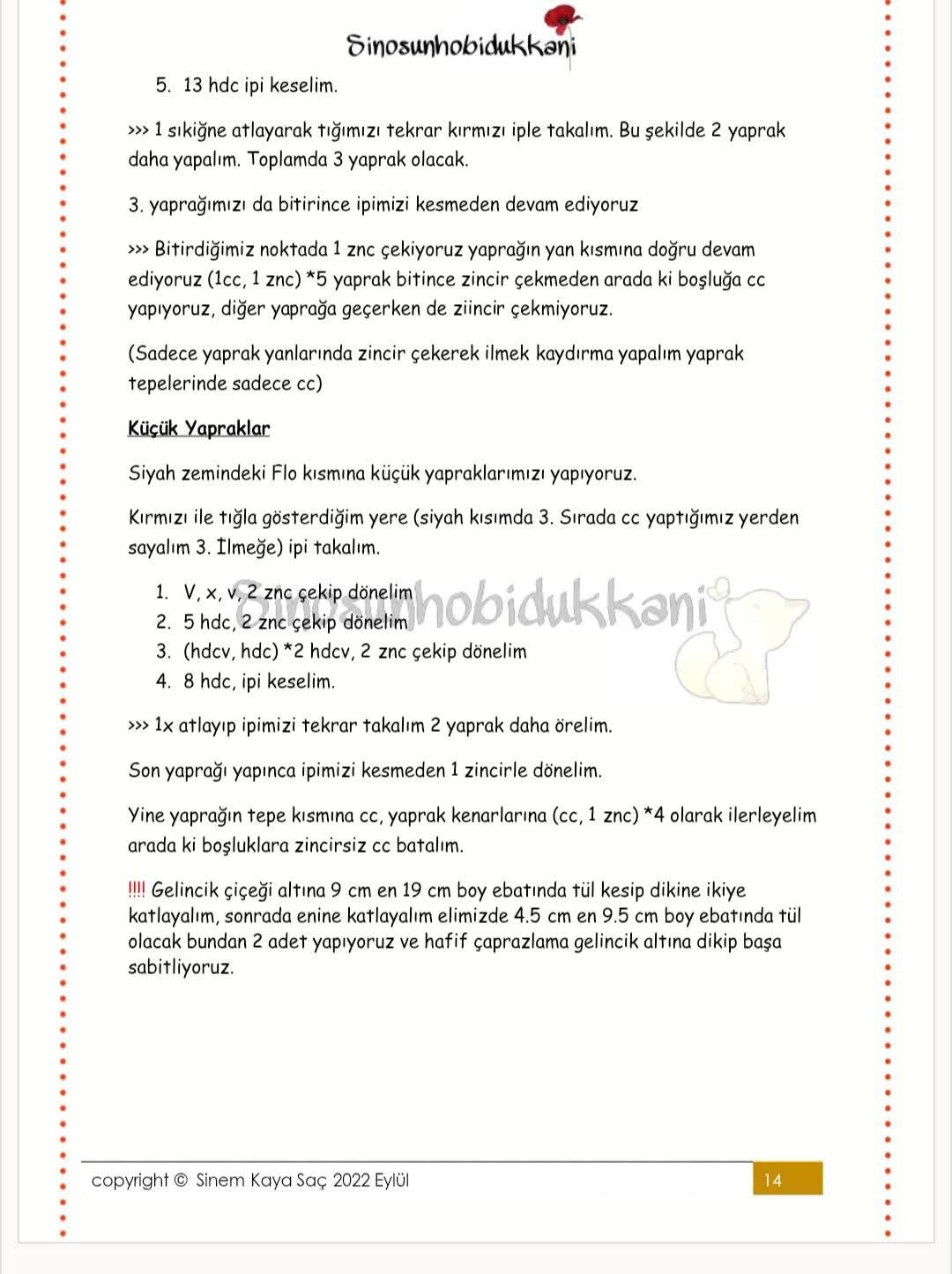 Gelinçik Elora Crochet Doll Pattern with Black Dress and Red Flower