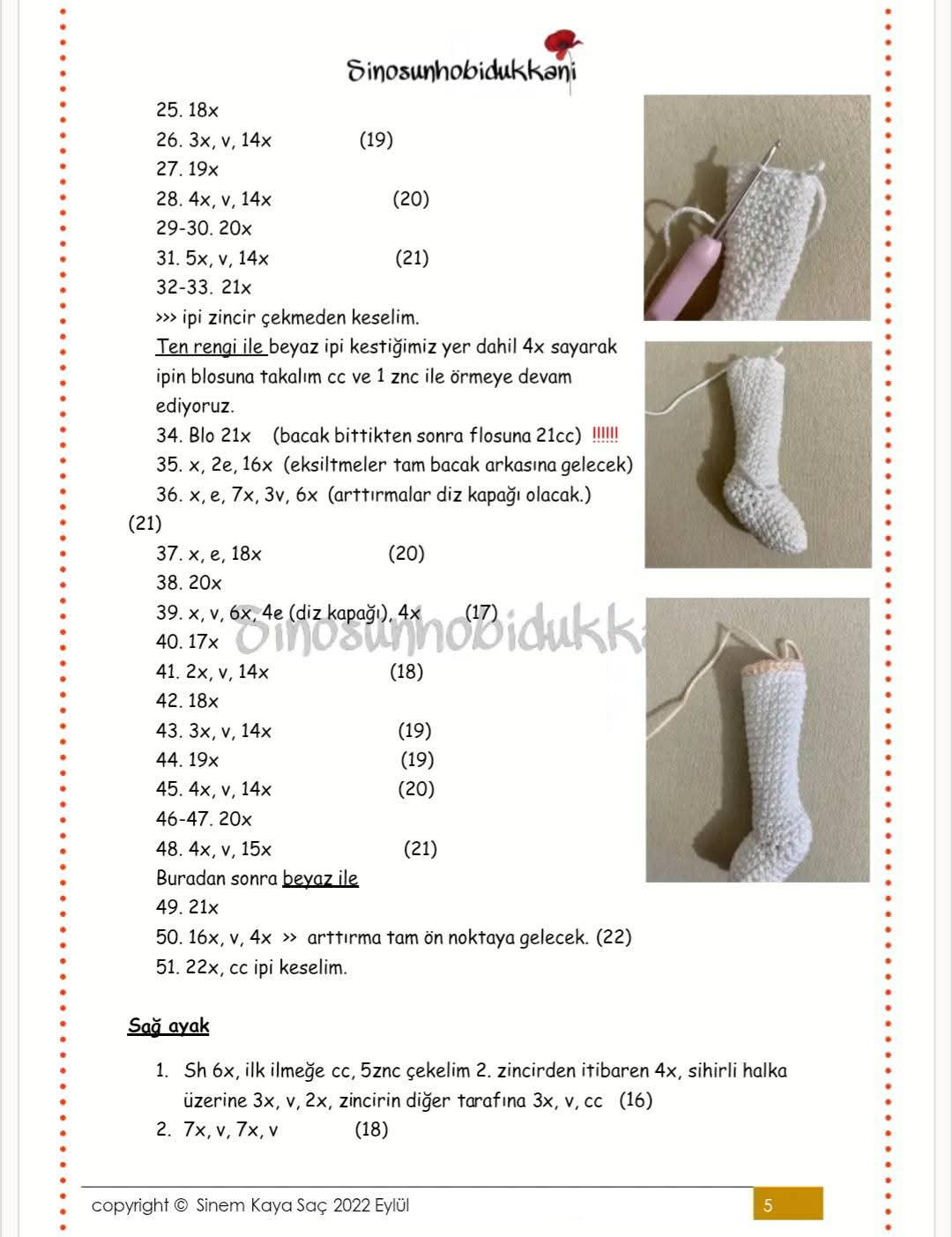 Gelinçik Elora Crochet Doll Pattern with Black Dress and Red Flower