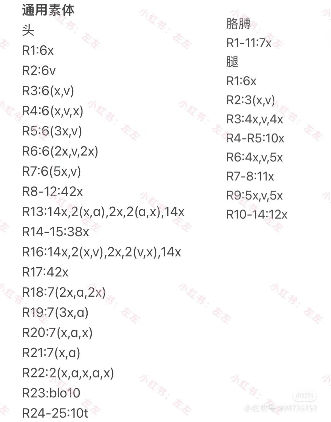 Genshin Impact Crochet Doll Body Chart: Amigurumi Pattern for Head and Torso