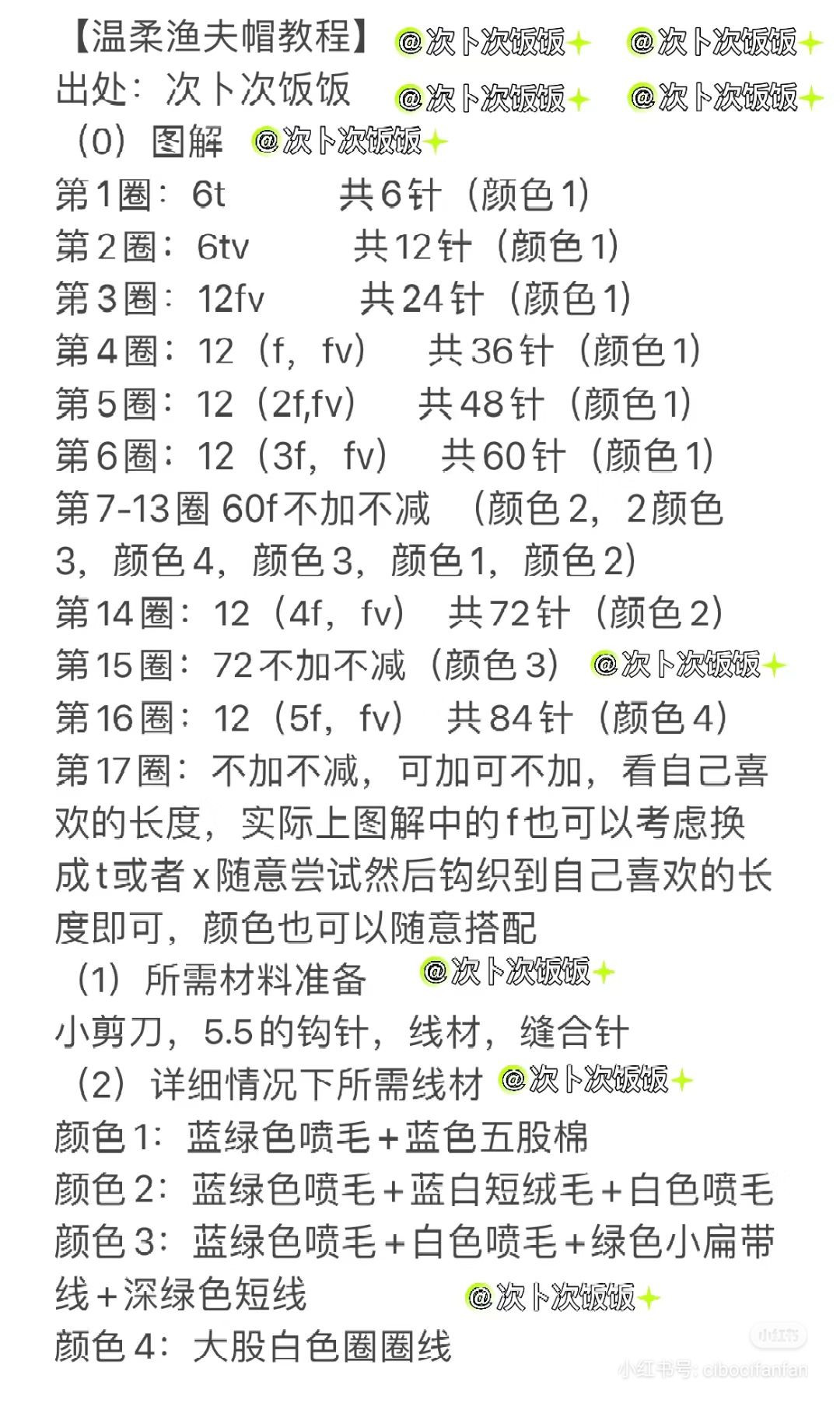 Gentle Crochet Fisherman Hat Tutorial with Chart