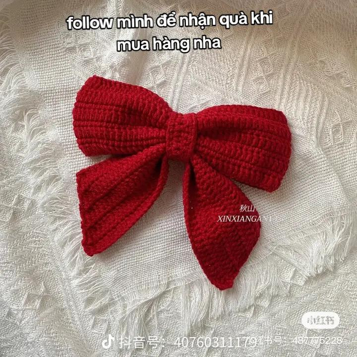 Giant Crochet Bow Hair Clip Pattern Tutorial