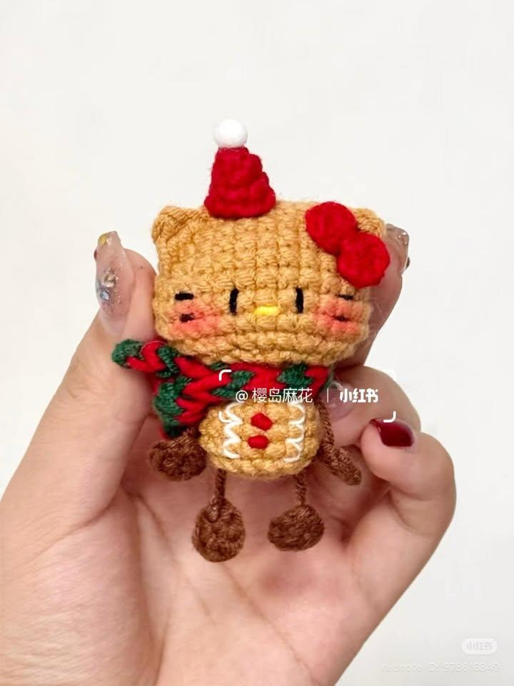 Gingerbread Kitty Amigurumi Crochet Pattern Chart